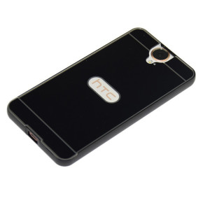 Луксозен алуминиев бъмпър с твърд гръб за HTC ONE E9 plus / HTC One E9+ черен